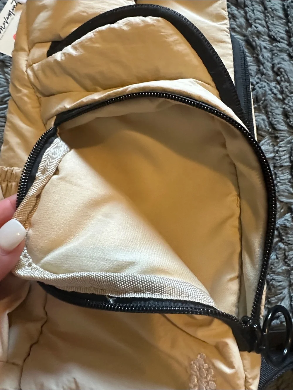FP Movement Cream Sling Crossbody Bag with Black Accents - Picture 10 of 14
